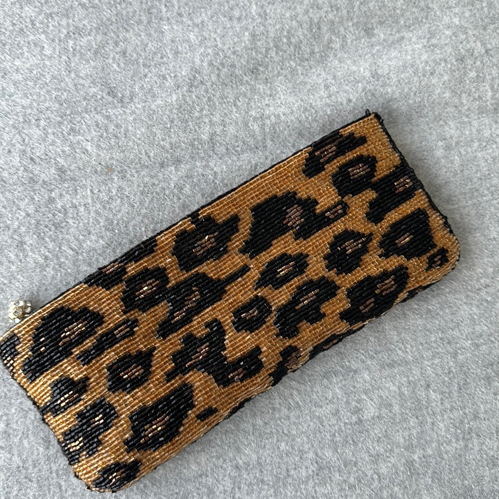 Neiman Marcus Beaded Leopard Clutch